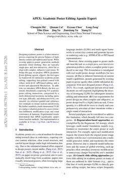 APEX: Academic Poster Editing Agentic Expert