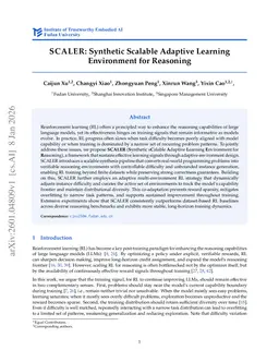 SCALER:Synthetic Scalable Adaptive Learning Environment for Reasoning