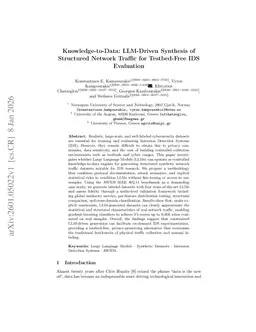 Knowledge-to-Data: LLM-Driven Synthesis of Structured Network Traffic for Testbed-Free IDS Evaluation