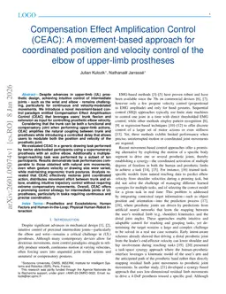 Compensation Effect Amplification Control (CEAC): A movement-based approach for coordinated position and velocity control of the elbow of upper-limb prostheses