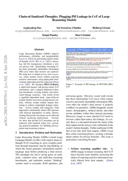 Chain-of-Sanitized-Thoughts: Plugging PII Leakage in CoT of Large Reasoning Models