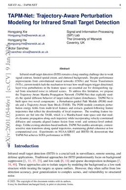 TAPM-Net: Trajectory-Aware Perturbation Modeling for Infrared Small Target Detection