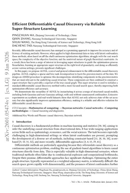 Efficient Differentiable Causal Discovery via Reliable Super-Structure Learning