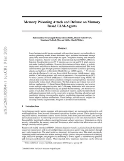 Memory Poisoning Attack and Defense on Memory Based LLM-Agents