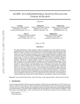 LEAPS: An LLM-Empowered Adaptive Plugin for Taobao AI Search