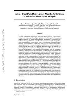 DeMa: Dual-Path Delay-Aware Mamba for Efficient Multivariate Time Series Analysis