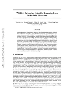 WildSci: Advancing Scientific Reasoning from In-the-Wild Literature