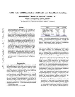 FLRQ: Faster LLM Quantization with Flexible Low-Rank Matrix Sketching