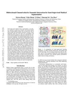 Bidirectional Channel-selective Semantic Interaction for Semi-Supervised Medical Segmentation
