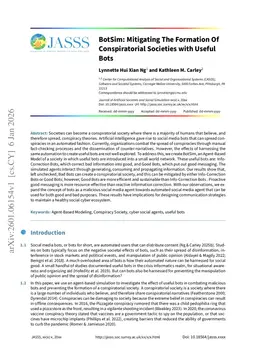 BotSim: Mitigating The Formation Of Conspiratorial Societies with Useful Bots