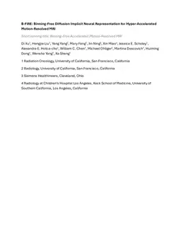 B-FIRE: Binning-Free Diffusion Implicit Neural Representation for Hyper-Accelerated Motion-Resolved MRI