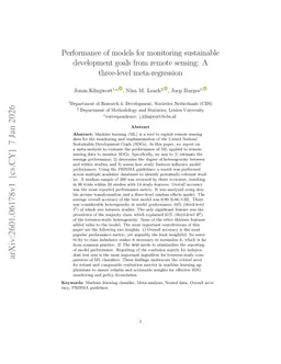 Performance of models for monitoring sustainable development goals from remote sensing: A three-level meta-regression