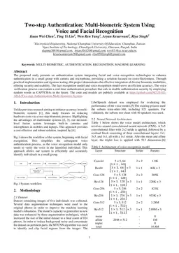 Two-step Authentication: Multi-biometric System Using Voice and Facial Recognition