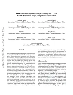 SAPL: Semantic-Agnostic Prompt Learning in CLIP for Weakly Supervised Image Manipulation Localization