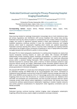 Federated Continual Learning for Privacy-Preserving Hospital Imaging Classification