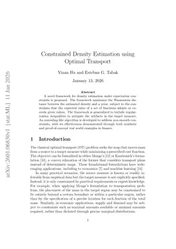 Constrained Density Estimation via Optimal Transport
