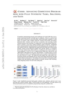 X-Coder: Advancing Competitive Programming with Fully Synthetic Tasks, Solutions, and Tests