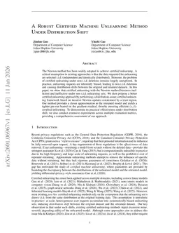 A Robust Certified Machine Unlearning Method Under Distribution Shift