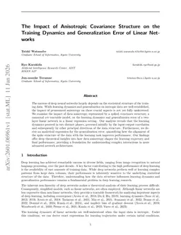 The Impact of Anisotropic Covariance Structure on the Training Dynamics and Generalization Error of Linear Networks