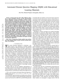 Automated Domain Question Mapping (DQM) with Educational Learning Materials