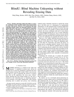 BlindU: Blind Machine Unlearning without Revealing Erasing Data