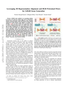 Leveraging 3D Representation Alignment and RGB Pretrained Priors for LiDAR Scene Generation