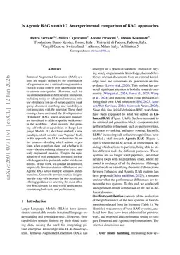 Is Agentic RAG worth it? An experimental comparison of RAG approaches