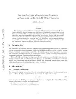 Decoder Generates Manufacturable Structures: A Framework for 3D-Printable Object Synthesis