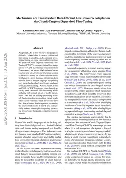 Mechanisms are Transferable: Data-Efficient Low-Resource Adaptation via Circuit-Targeted Supervised Fine-Tuning