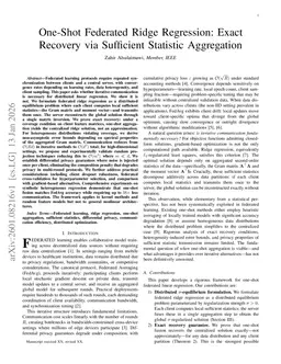 One-Shot Federated Ridge Regression: Exact Recovery via Sufficient Statistic Aggregation