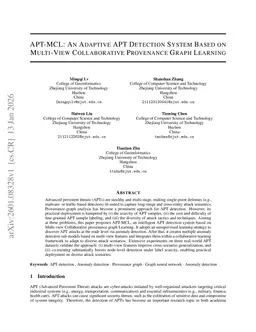 APT-MCL: An Adaptive APT Detection System Based on Multi-View Collaborative Provenance Graph Learning