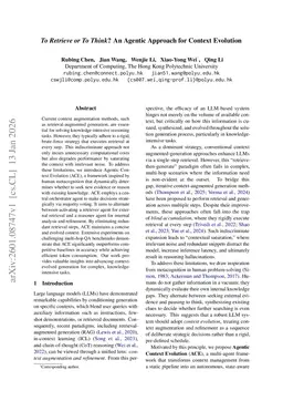 To Retrieve or To Think? An Agentic Approach for Context Evolution