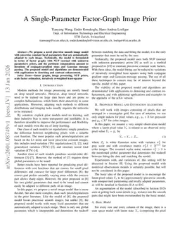 A Single-Parameter Factor-Graph Image Prior