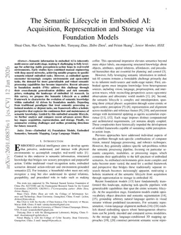 The Semantic Lifecycle in Embodied AI: Acquisition, Representation and Storage via Foundation Models