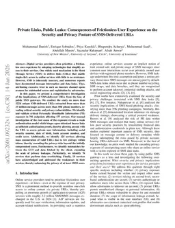 Private Links, Public Leaks: Consequences of Frictionless User Experience on the Security and Privacy Posture of SMS-Delivered URLs