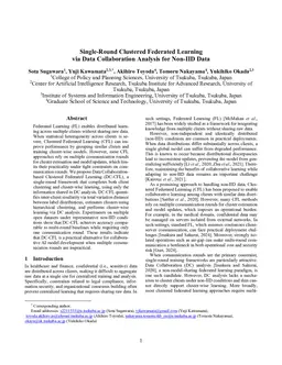 Single-Round Clustered Federated Learning via Data Collaboration Analysis for Non-IID Data
