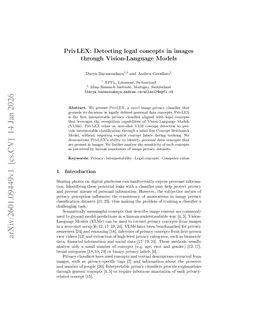 PrivLEX: Detecting legal concepts in images through Vision-Language Models