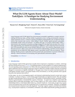 What Do LLM Agents Know About Their World? Task2Quiz: A Paradigm for Studying Environment Understanding
