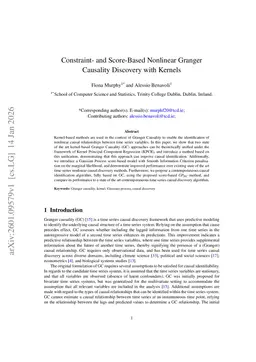 Constraint- and Score-Based Nonlinear Granger Causality Discovery with Kernels