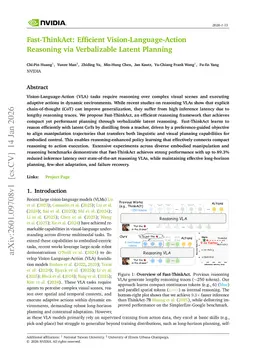 Fast-ThinkAct: Efficient Vision-Language-Action Reasoning via Verbalizable Latent Planning
