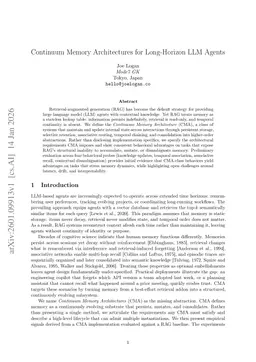 Continuum Memory Architectures for Long-Horizon LLM Agents