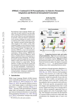 SPRInG: Continual LLM Personalization via Selective Parametric Adaptation and Retrieval-Interpolated Generation