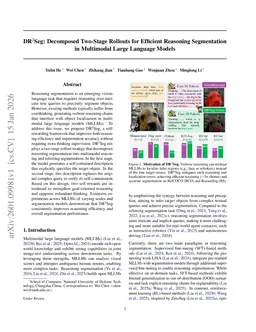 DR$^2$Seg: Decomposed Two-Stage Rollouts for Efficient Reasoning Segmentation in Multimodal Large Language Models