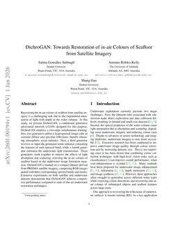 DichroGAN: Towards Restoration of in-air Colours of Seafloor from Satellite Imagery