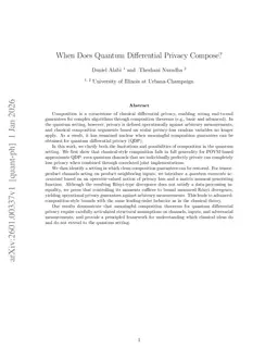 When Does Quantum Differential Privacy Compose?