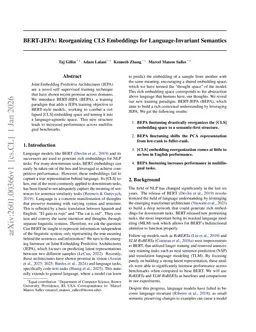 BERT-JEPA: Reorganizing CLS Embeddings for Language-Invariant Semantics