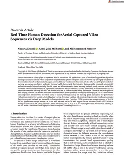 Real-Time Human Detection for Aerial Captured Video Sequences via Deep Models