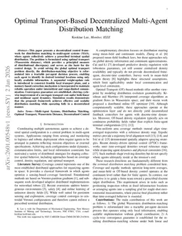 Optimal Transport-Based Decentralized Multi-Agent Distribution Matching