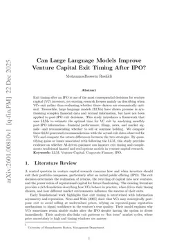 Can Large Language Models Improve Venture Capital Exit Timing After IPO?
