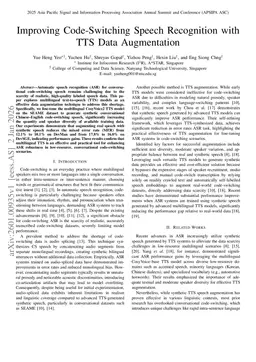 Improving Code-Switching Speech Recognition with TTS Data Augmentation